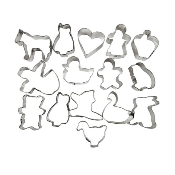 Unbranded Other - Vintage Mini Cookie Cutters Metal Heart Apple Horse Angel Gingerbread Man Woman